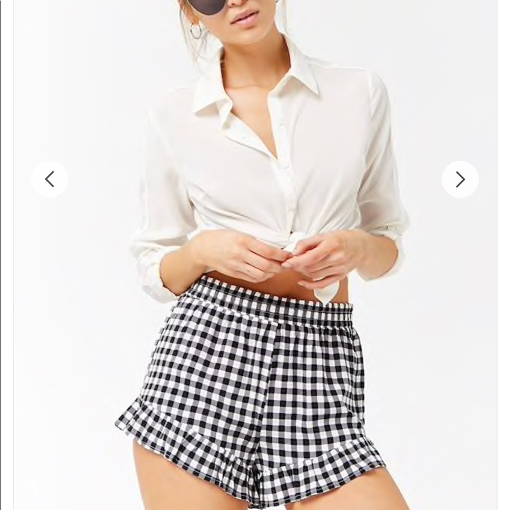 • Forever 21 Gingham Shorts New Without Tags